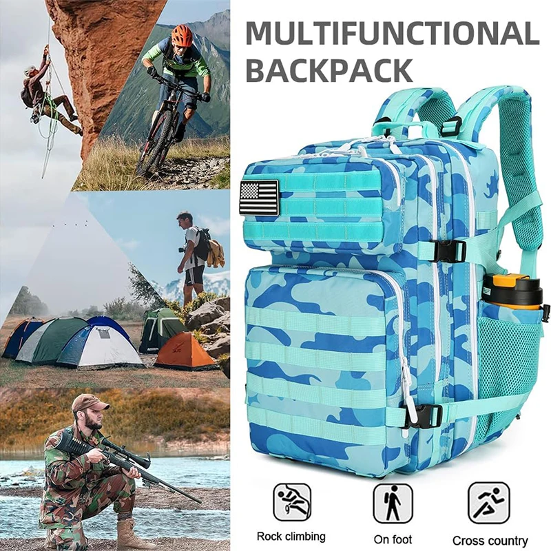 45L 3P Outdoor Backpack Assault Bag Travel Pack Molle Waterproof Climbing Rucksack Sport Camping Hiking Trekking Mochila Bag