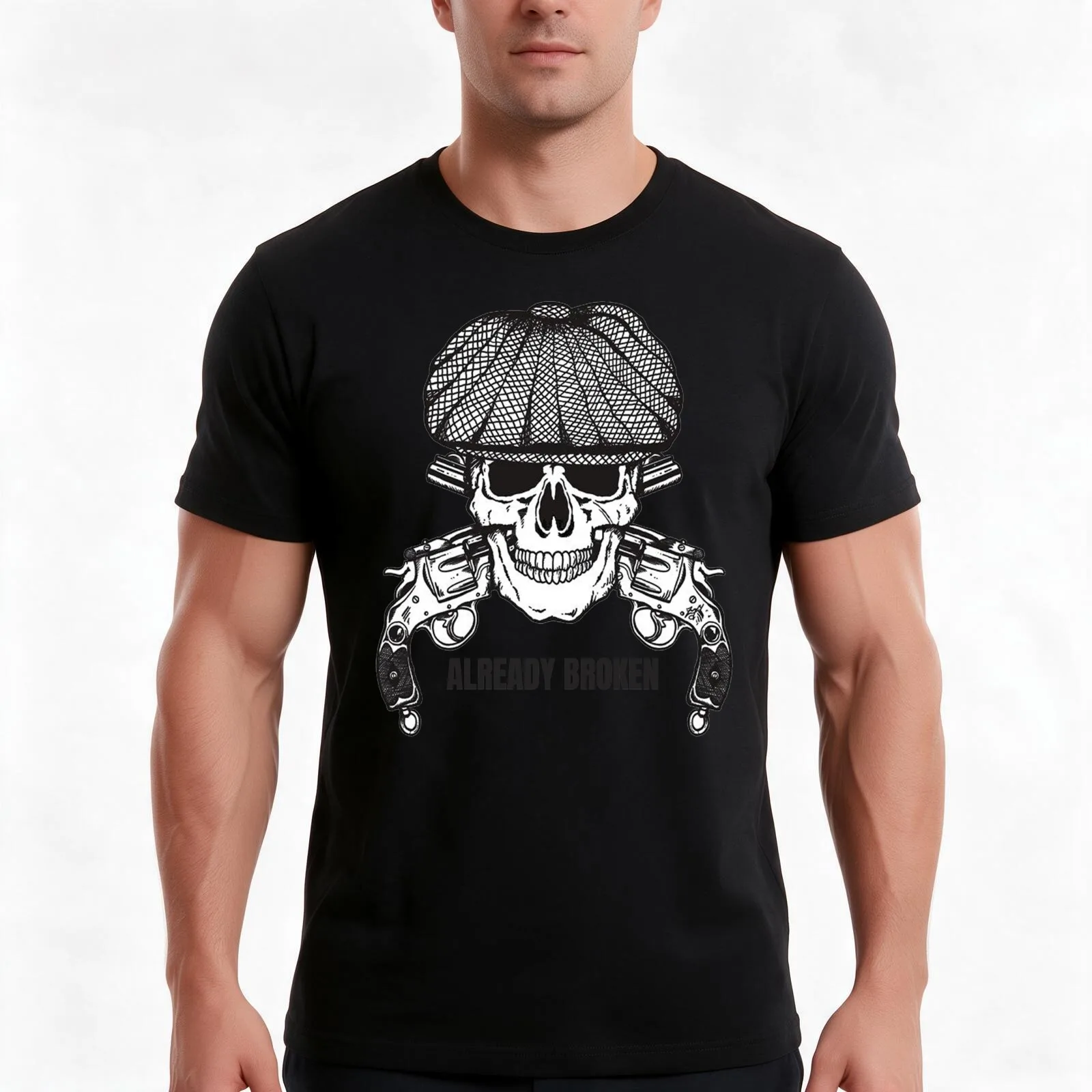 Already Broken T-Shirt, Summer Casual Cotton Tee, Oversized Streetwear Tops, Vintage Graphic Print, Loose Fit Short Sleeve