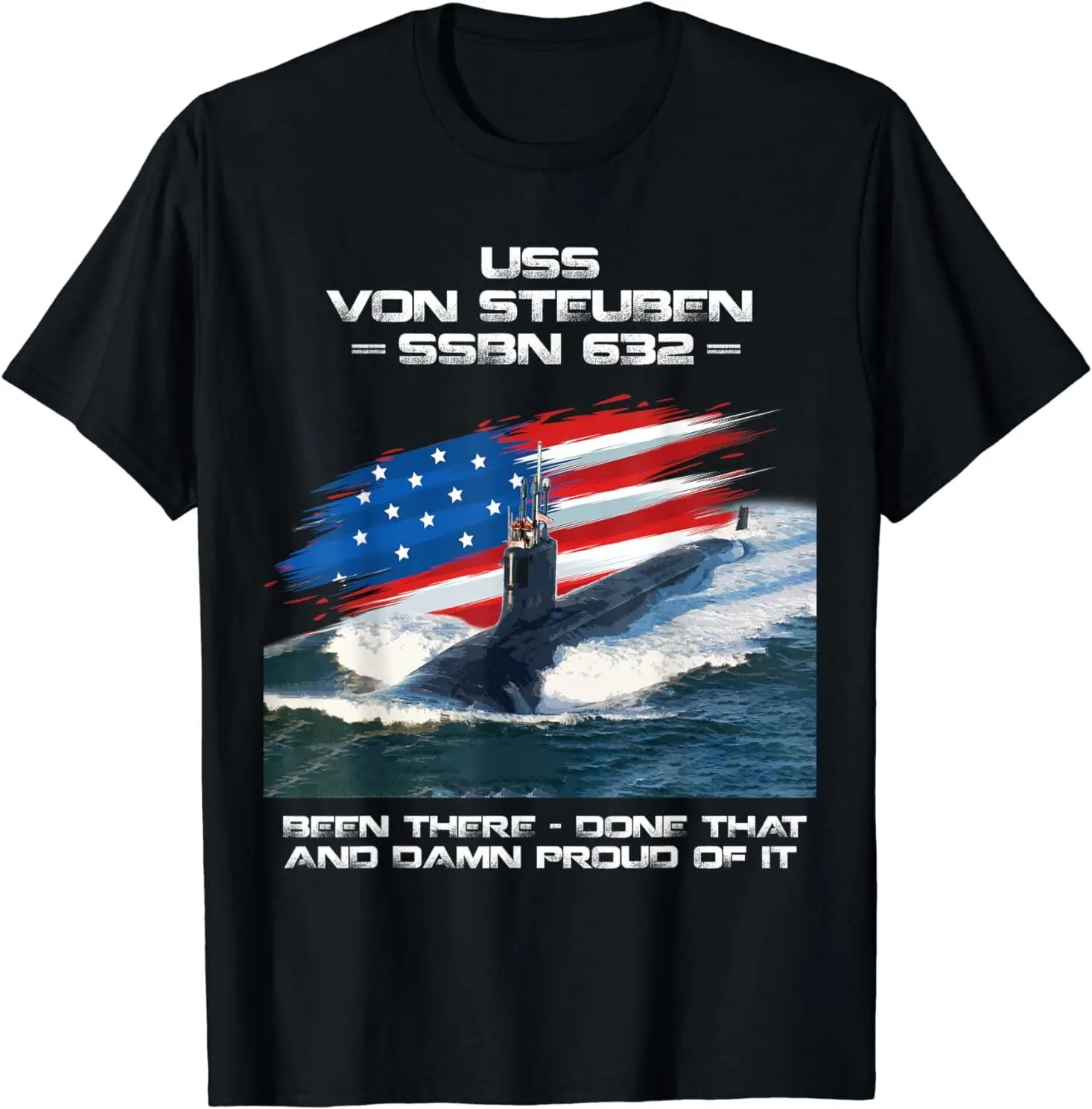 NEW LIMITED Cool American Flag Submarine Veteran Great Gift T-Shirt Size S-3XL