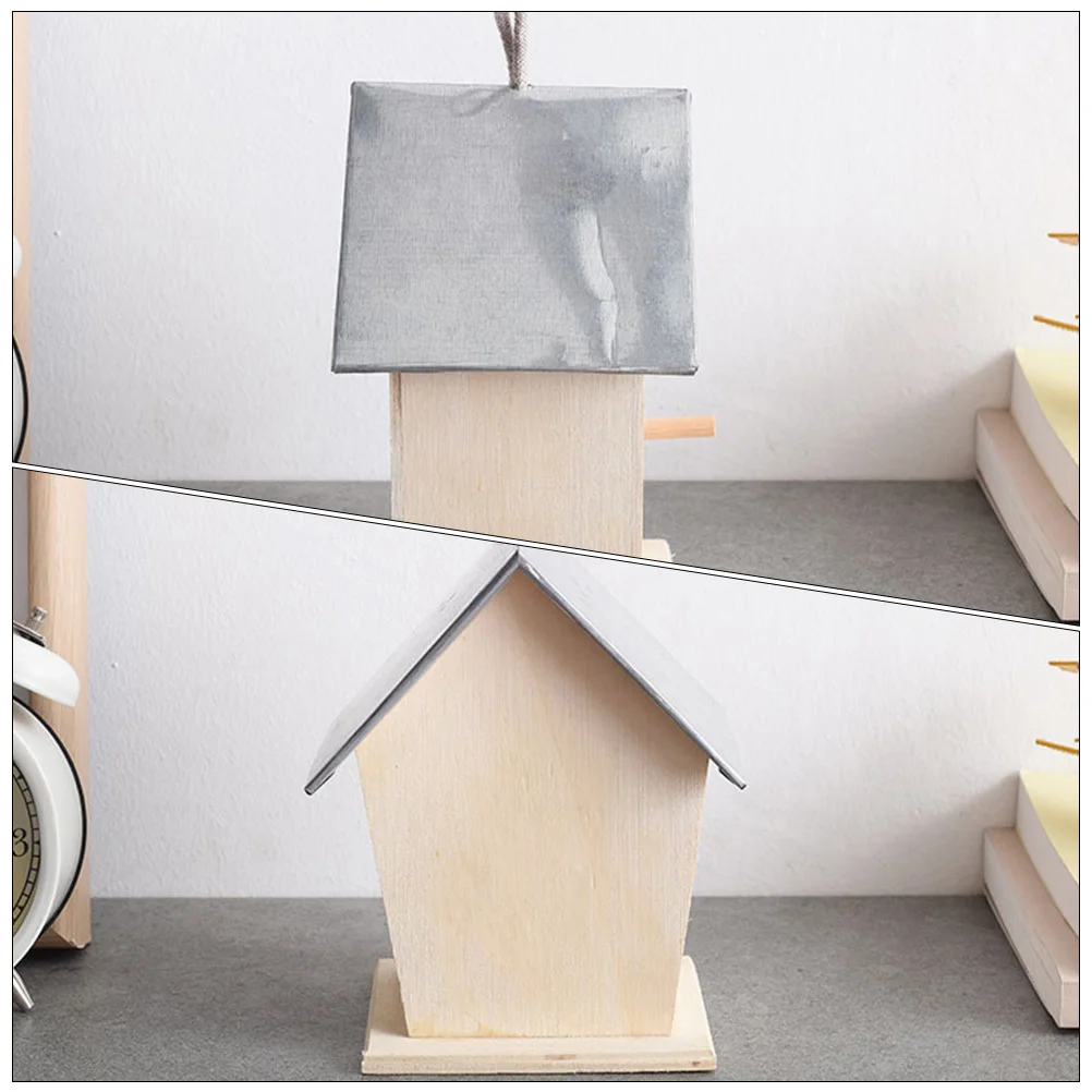 

Natural Wood Bird House Hanging Feeder for Garden Backyard Small Birds House Outdoor Decoration Birds Supplies