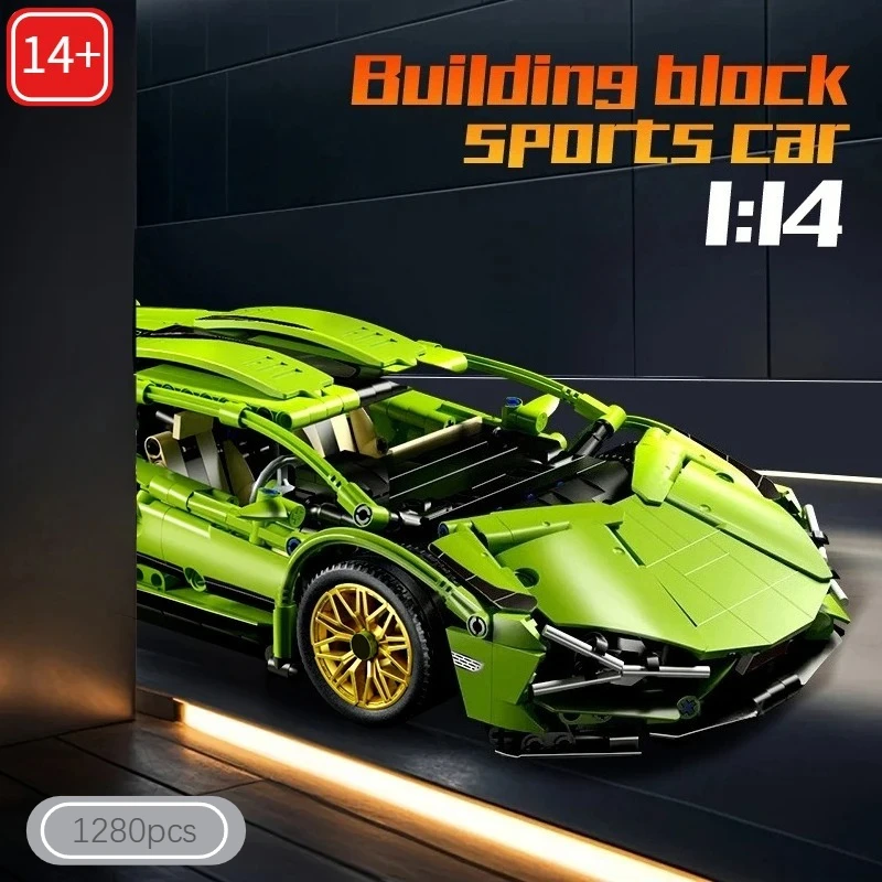 2025 Nowe Klocki Techniczne 1:14 Samochód Wyścigowy Sportowy Model Pojazdu Miejskiego Mechaniczny Super Klocki Puzzle Zabawki Prezenty dla Dorosłych