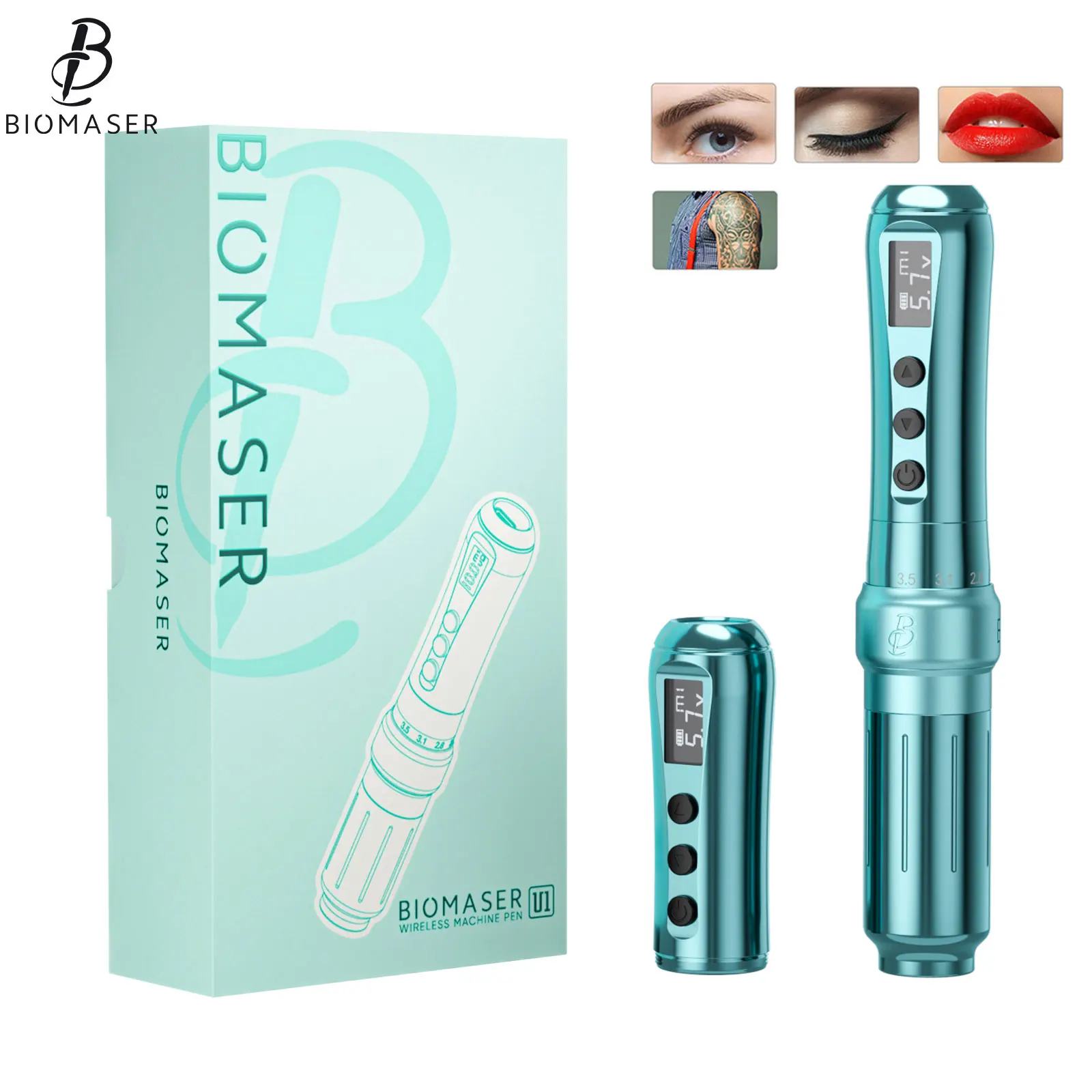 Biomaser u1Wireless Tattoo Machine for Permanent Makeup Eyebrows Lips Artist Tattoo Supplies Tattoo Gun Fit Universal Cartridges