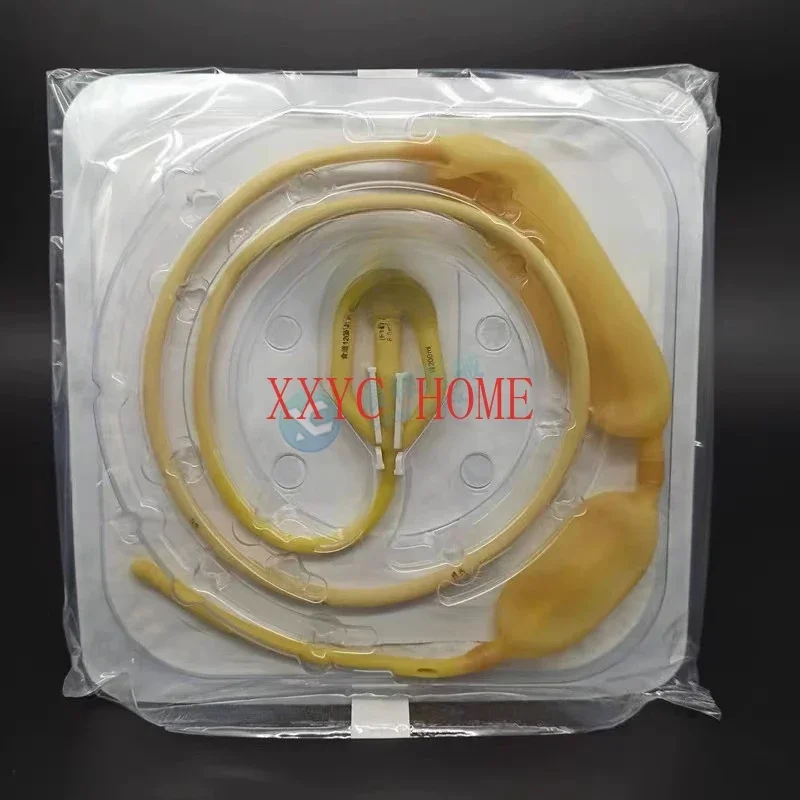 Disposable three chamber double capsule gastric tube, two capsule latex gastric tube hemostatic balloon