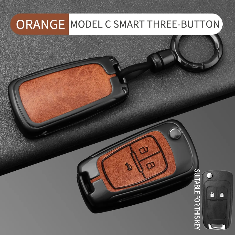Leder-Autoschlüsselhülle, vollständige Abdeckung für Buick Chevrolet Cruze Opel Vauxhall Astra J Corsa Insignia Mokka Encore Zubehör – Detail 8
