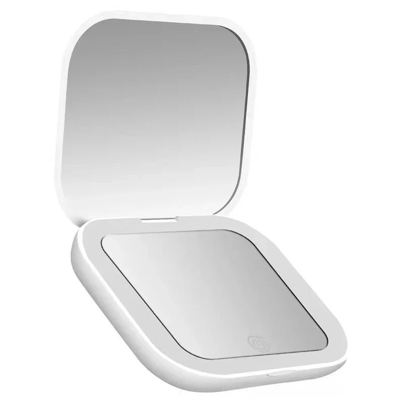 Small Handheld Folding Vanity Mirror Convenient and Compact