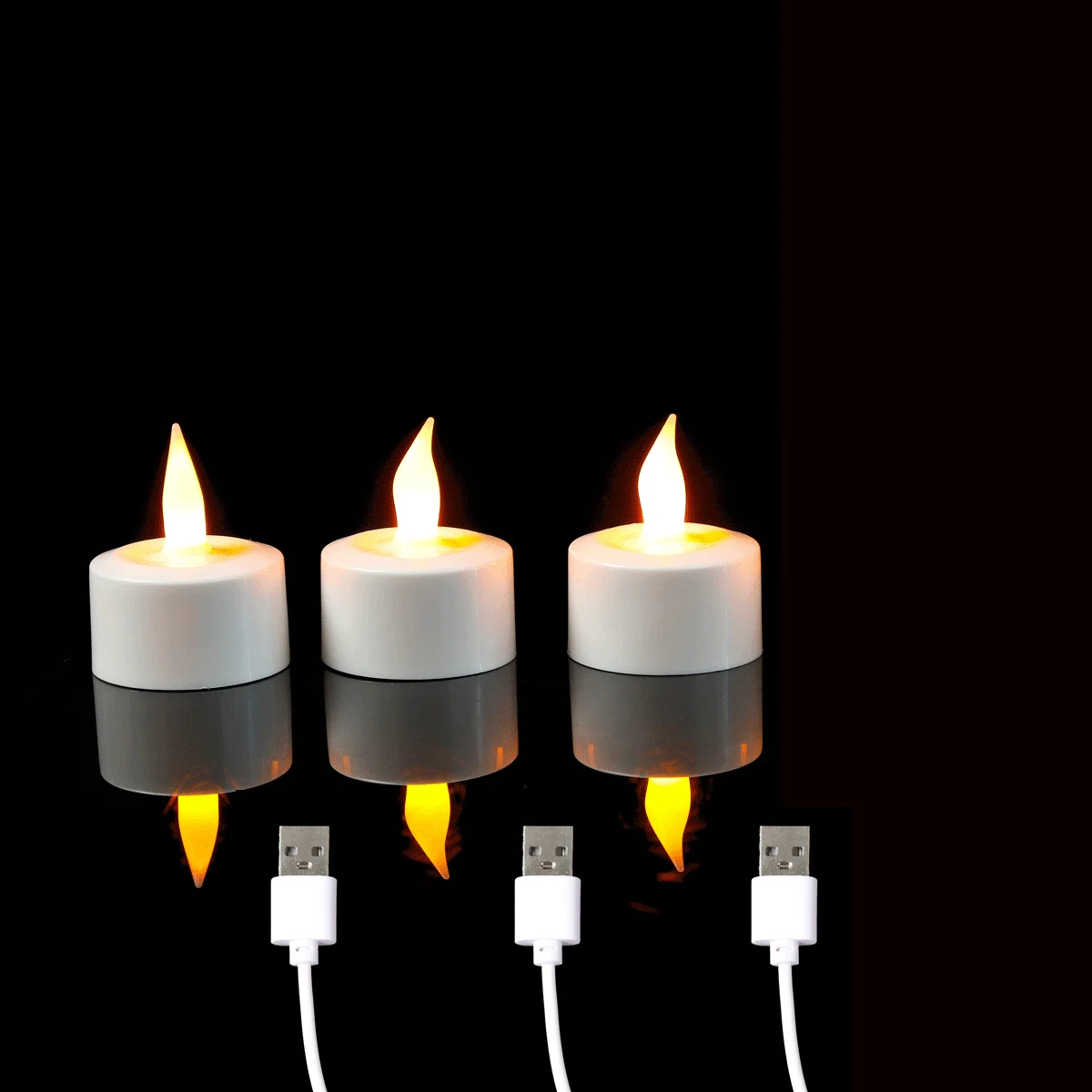 1/2/3 Pieces White/Yellow Light Flameless Decorative LED Candles With USB Charge,Battery Powered Electronic LED Candle Tealight