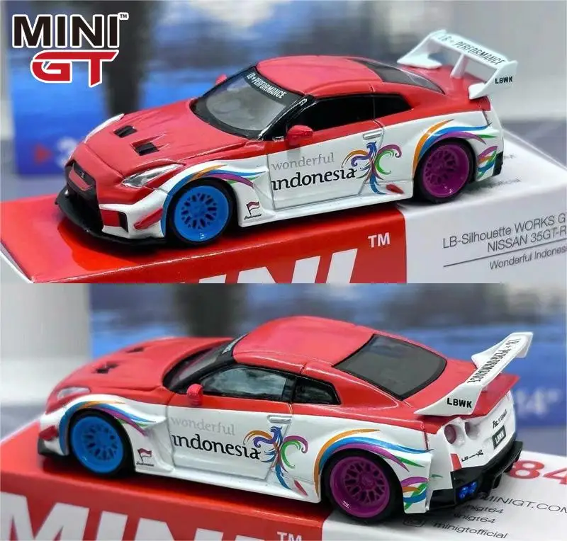 

TSM MINI GT 1:64 #384 Nissan GT-R LBWK 35GT-RR wonderful indonesia exclusive Diecast Model Race Car Kids Toys Gift