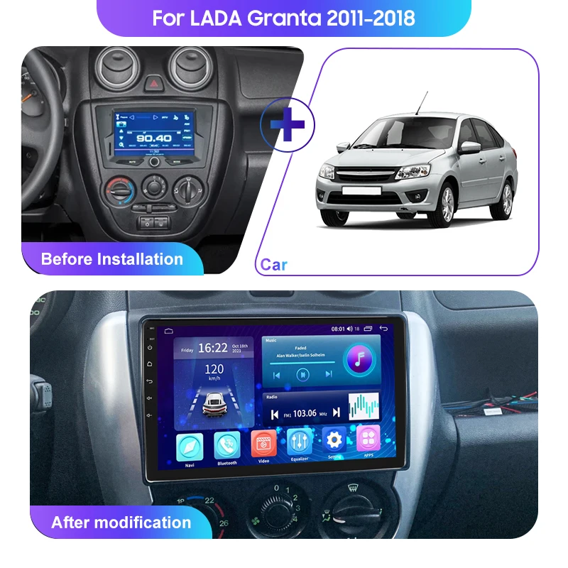 TDARRM 4G WIFI For LADA ВАЗ Granta Sport 2011-2018 Car Radio Multimedia Video Player Android 12 Auto Carplay 4G GPS 2din DVD