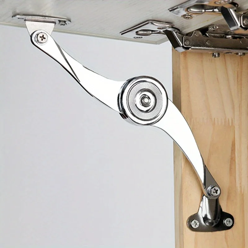 1Set Hydraulic Randomly Stop Hinges Kitchen Cabinet Door Adjustable Polish Hinge Furniture Lift Up Flap Stay Support Hardware