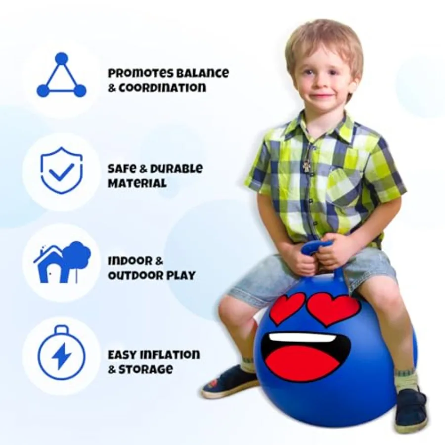 Opblaasbare Hopperbal voor 3-8 jaar 18 inch stuiterbal met handvat roze blauw rood paars groen geel springen hoppen speelgoed 6 st