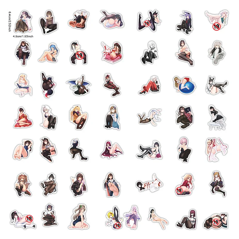 10/100Pcs Adult Anime Sexy Hentai Stickers Waifu Cool Decal for Car Phone Motorcycle Wall Luggage Laptop Kawaii Sticker