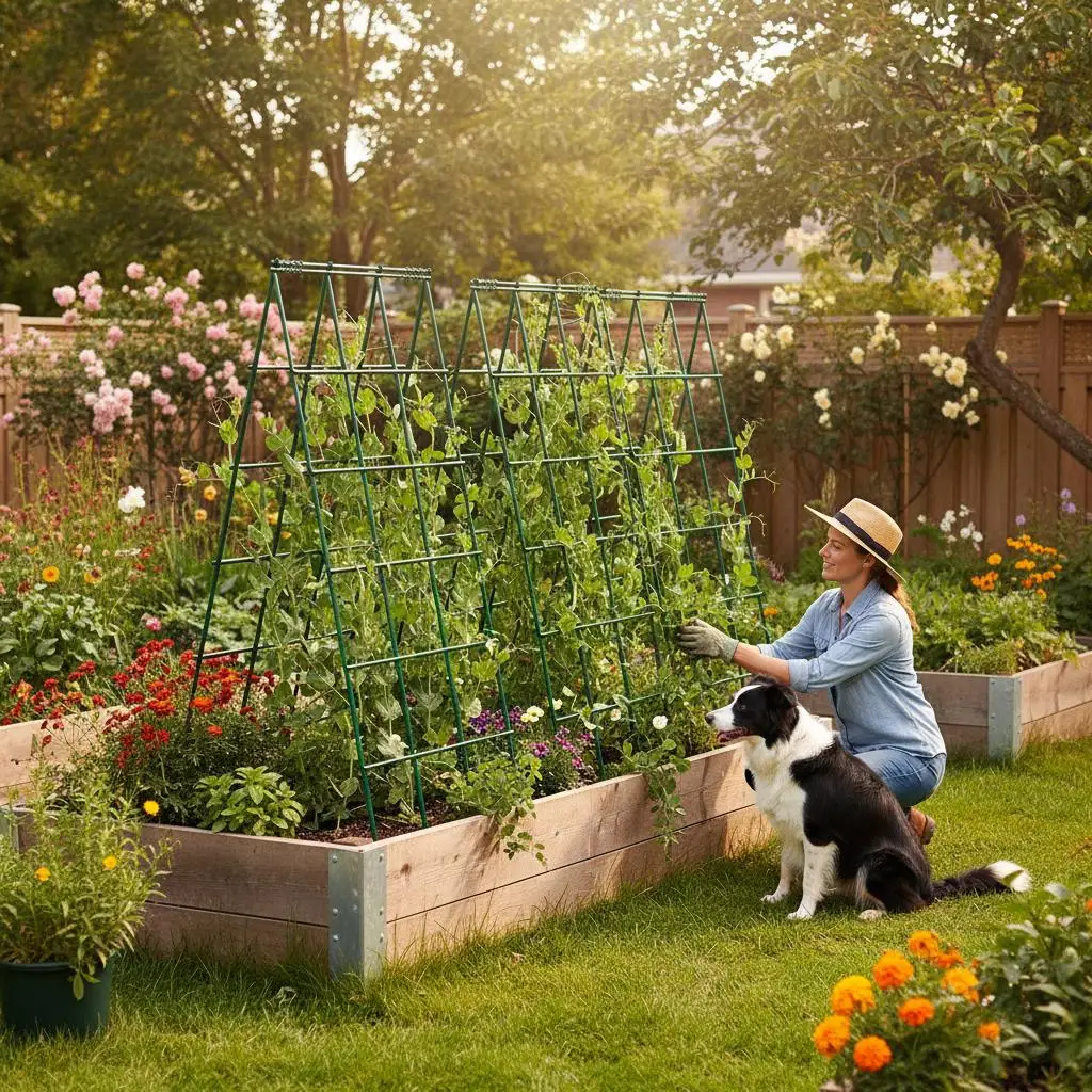 

Опоры для огурцов (4 шт.), А-образные садовые опоры для приподнятых грядок, металлические с антикоррозийным покрытием, поддержка для вьющихся растений