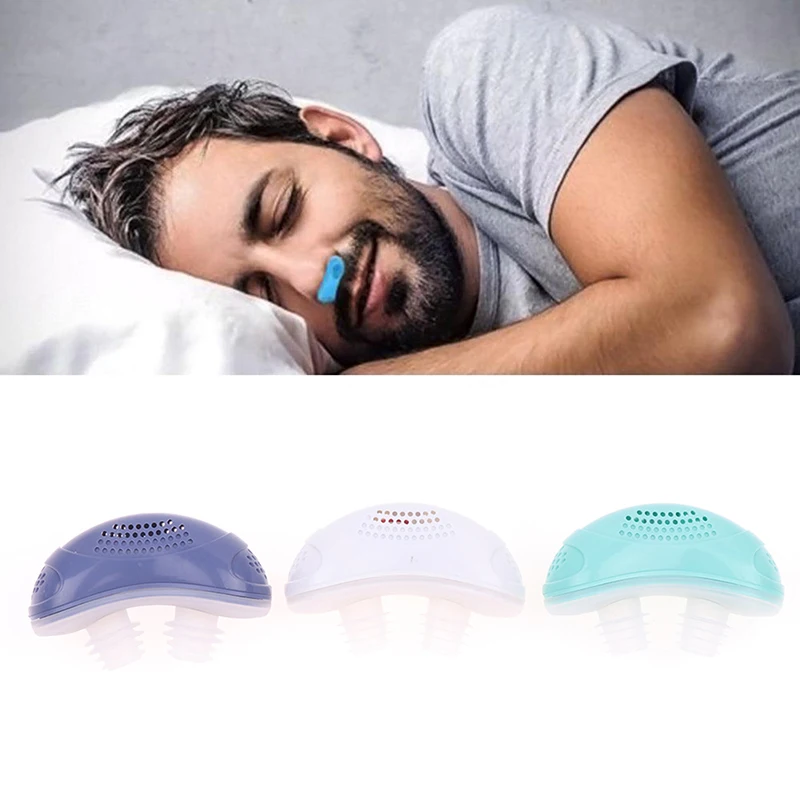 1PC Micro Electric CPAP Noise Anti Snoring Device Relieve Snoring Nose Sleeping Aid Apnea Stop Snore Mini Device Silicone Cpap