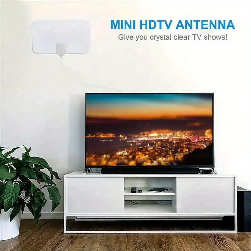 

1080P Digital HD Indoor TV Antenna – 200-Mile Range for Home & Hotel Use (Clear Digital Reception)
