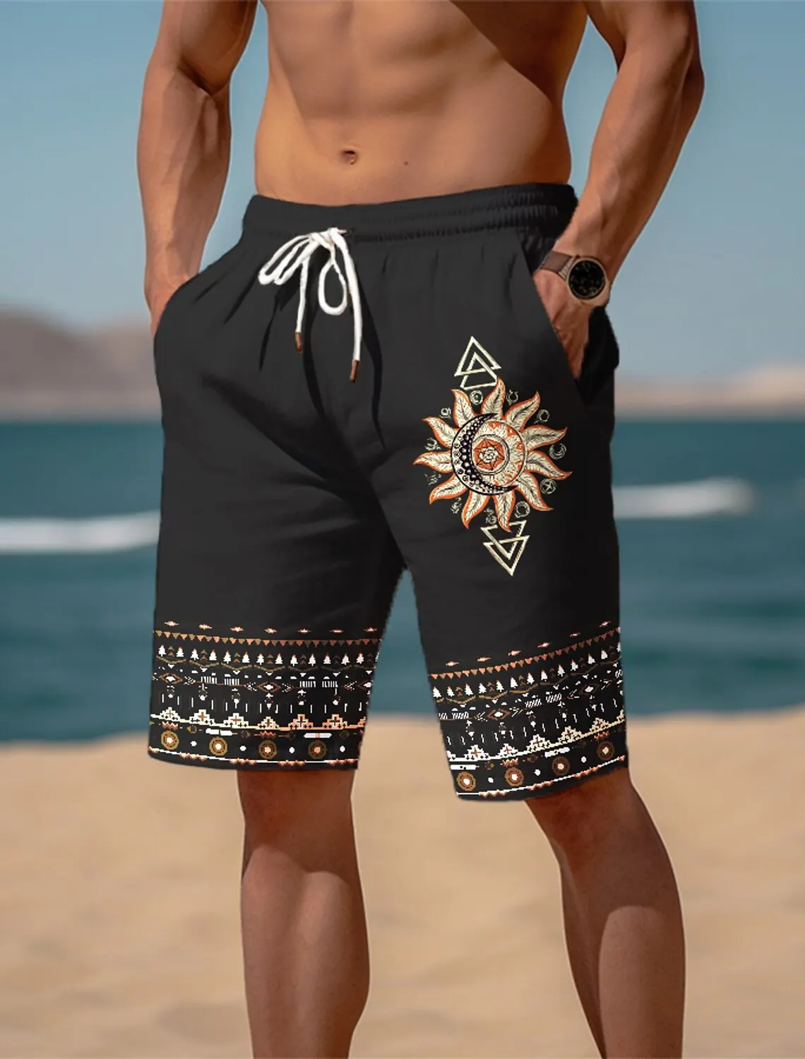 2024 Men\'s Sunflower 3D Printed Shorts Men\'s Summer Breathable Vintage Shorts Fitness Street Shorts Men\'s Ropa Hombre