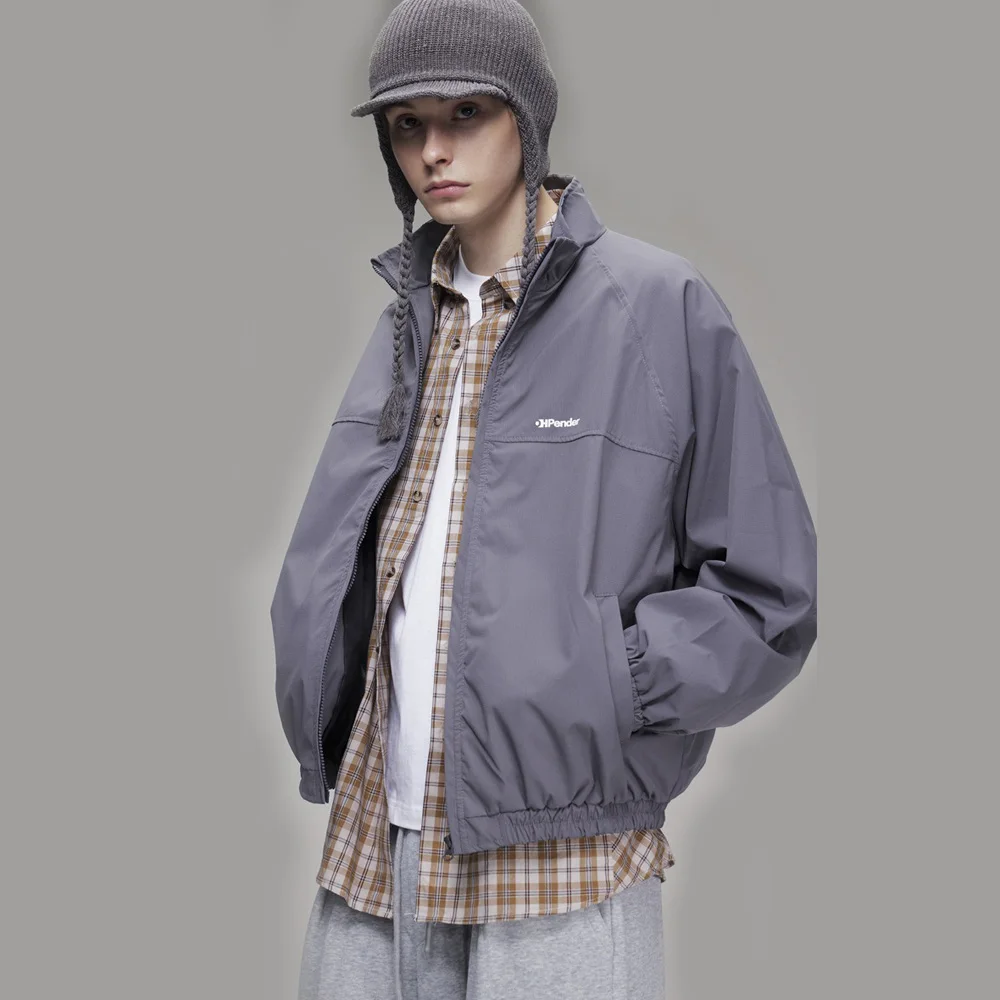 

Autumn American Streetwear Cityboy Coach Jacket Men Fashion Loose Casual Bomber Cargo Jacket Campus Couple Coat
