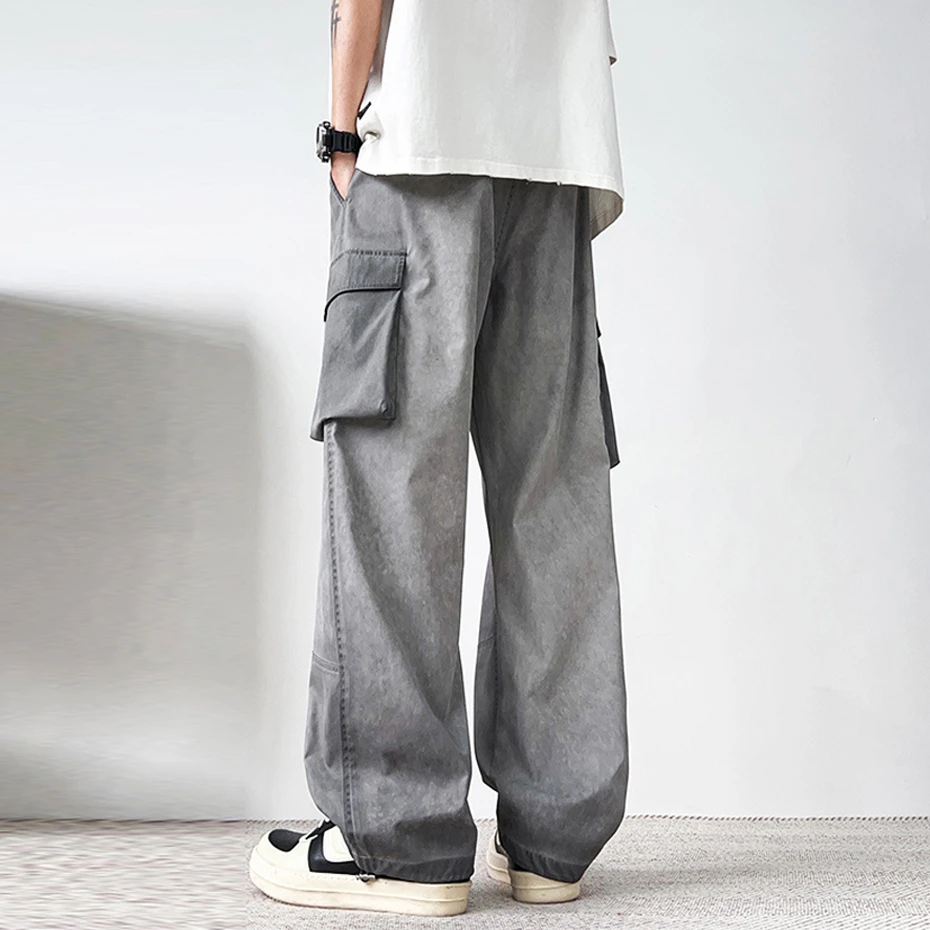 Vintage Cargo Pants Men Plus Size 8XL Straight Pants Fashion Casual Loose Trousers Male Big Size 8XL
