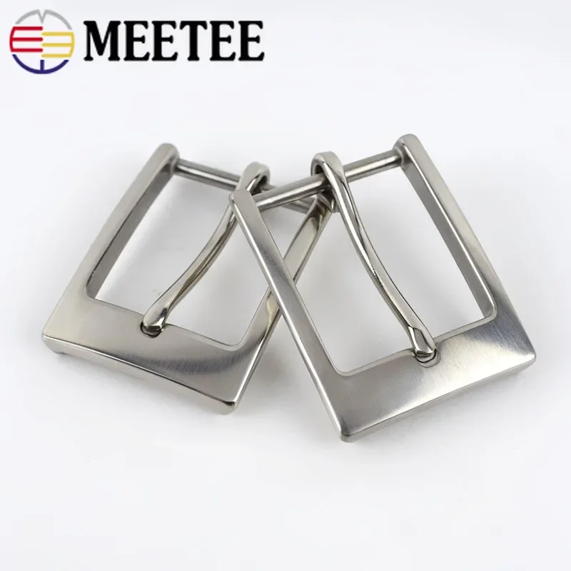 Meetee 1pc/3pcs 35mm Stainless Steel Belt Buckles Men Pin Buckle Belts Head DIY Leather Craft Hardware Decor Accessories ZK842