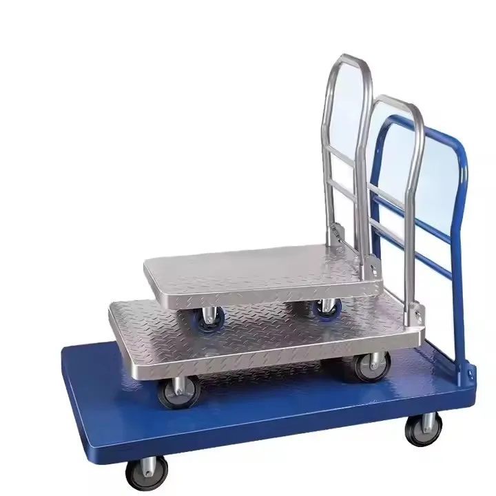 Multi Function Hand Push Loading Weight Cargo Electric Tricycle Warehouse Cart Transportation Flat Transport Vehicle