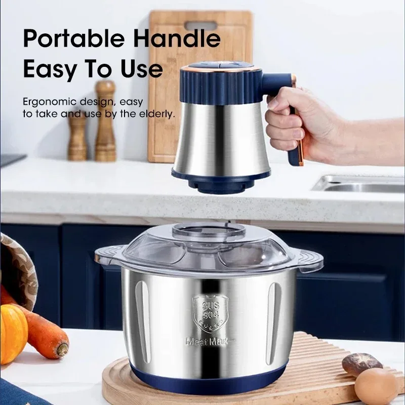 5L Electric Meat Grinder Large Capacity Multifunctional Vegetable Slicer and Food Processor for Home Use Baby Food Maker