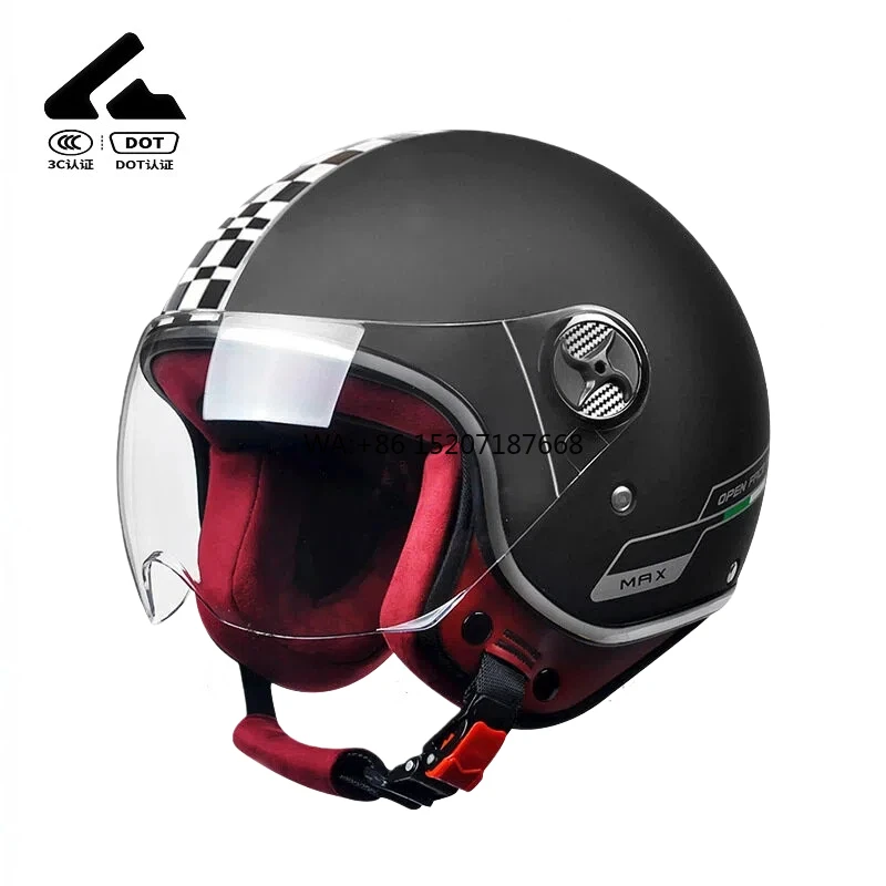 

Motorcycle Dual Visor Flip up ABS Half Face Racing for Men Women Quick Release Closure All Seasons