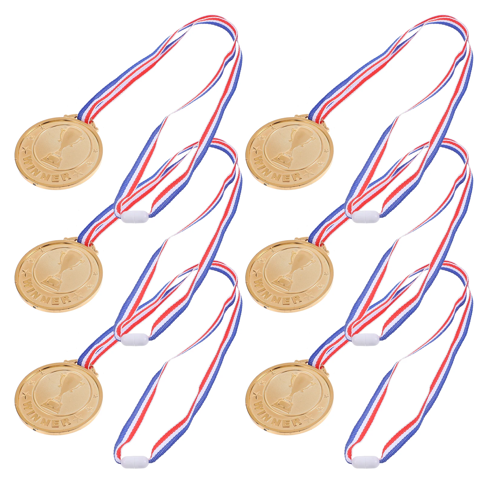 

6pcs Premium Plastic For Sports Day Competition Small Awards Medal Kids Set Party Favors Sport Medals Basketball Theme Medals