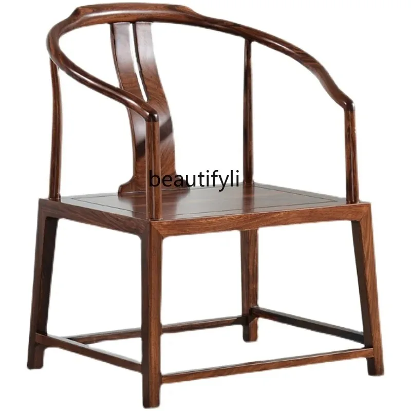 New Chinese solid wood armchair ebony master chair Taishi chair single family study
