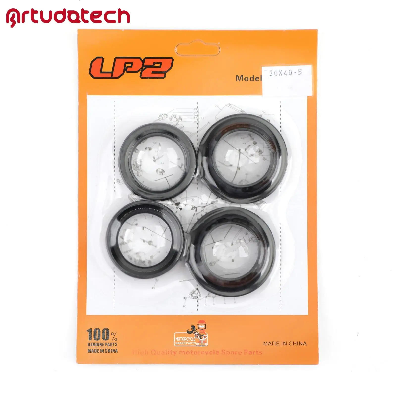 Artudatech Juego de Retenes de Horquilla Delantera (Aceite y Polvo) para Yamaha DT80MX DT50MX DT125/E RD125 RD200 1974-2014