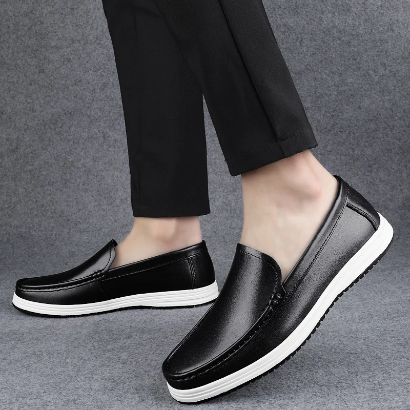 Leather Men Shoes Fashion Formal Men Shoes Moccasins Italian Breathable Male Driving Shoes Genuine Leather Casual Shoes