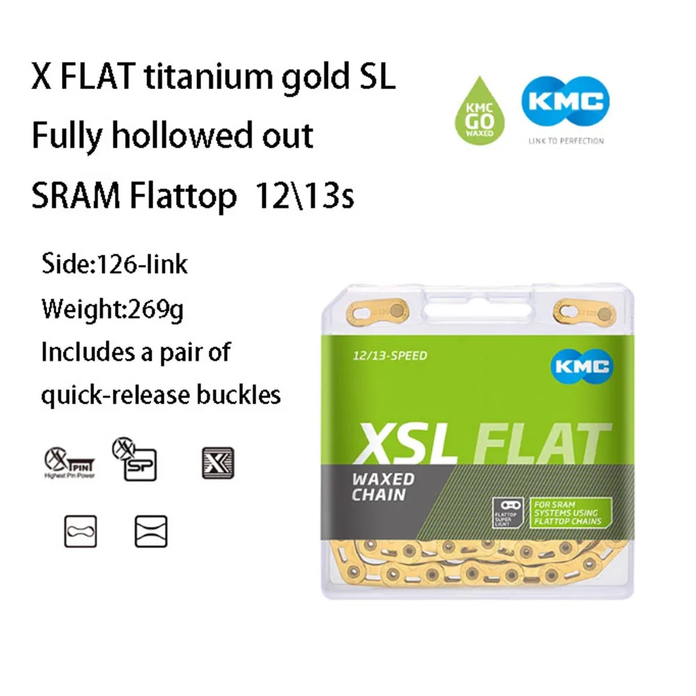 KMC 12/13 Speed X-Flat Series Wax Lichtgewicht Stille Ketting Super Sterk Chimerisch vermogen Geen inbreuknoodzaak