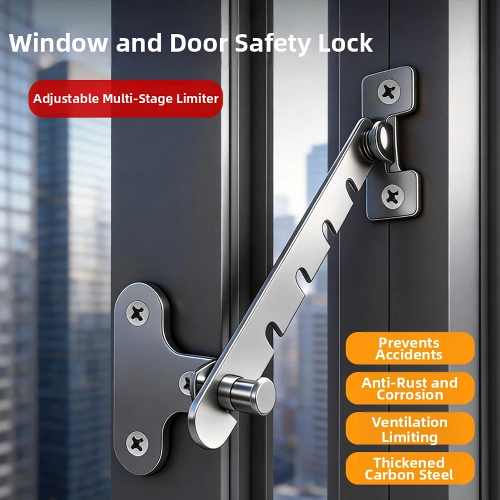 1pc Multi-position Adjustable Door And Window Locks Child Safety Window Lock Limit Stopper For Secure Ventilation