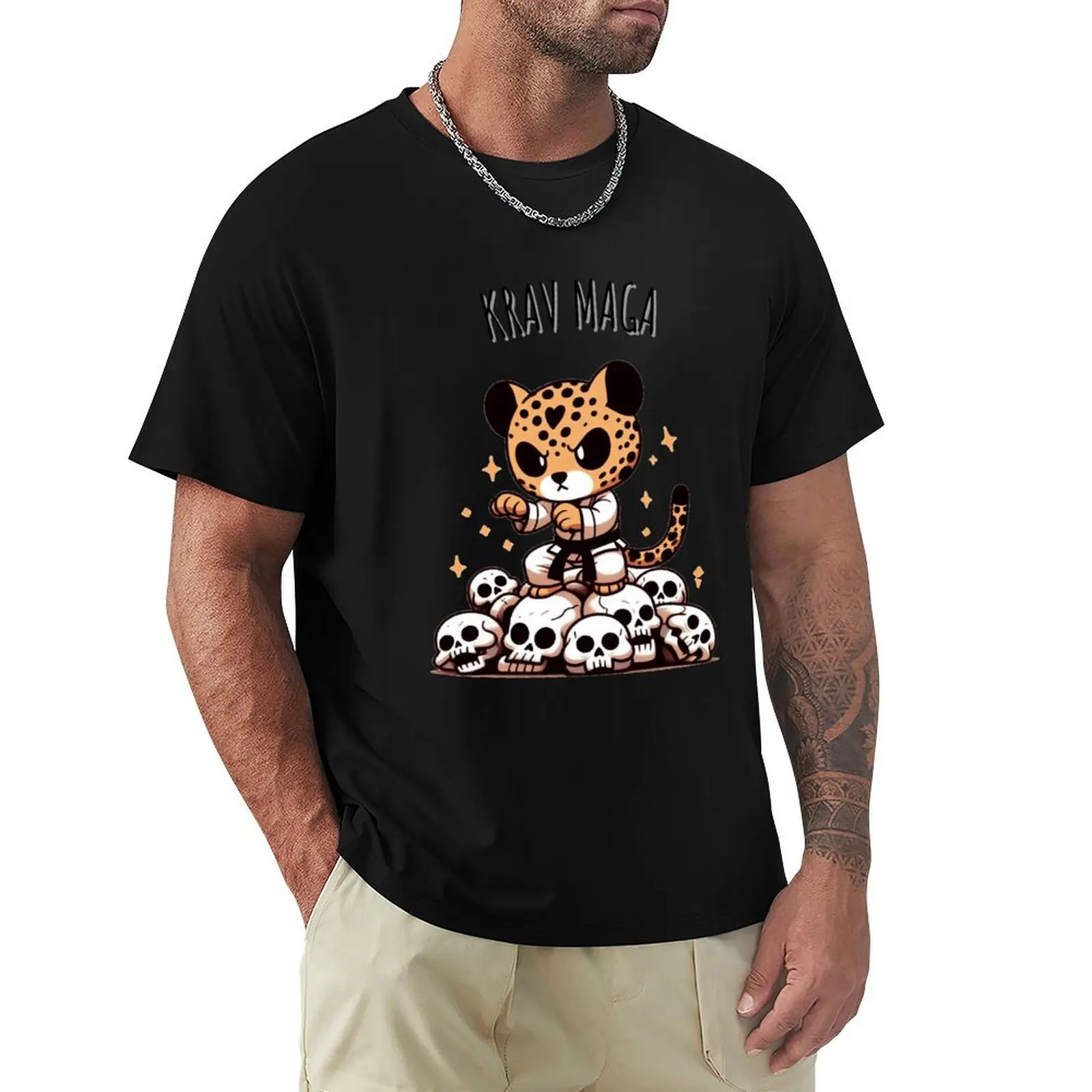 

Krav Maga Cheetah T-Shirt Large Size Soft Cotton T-Shirt