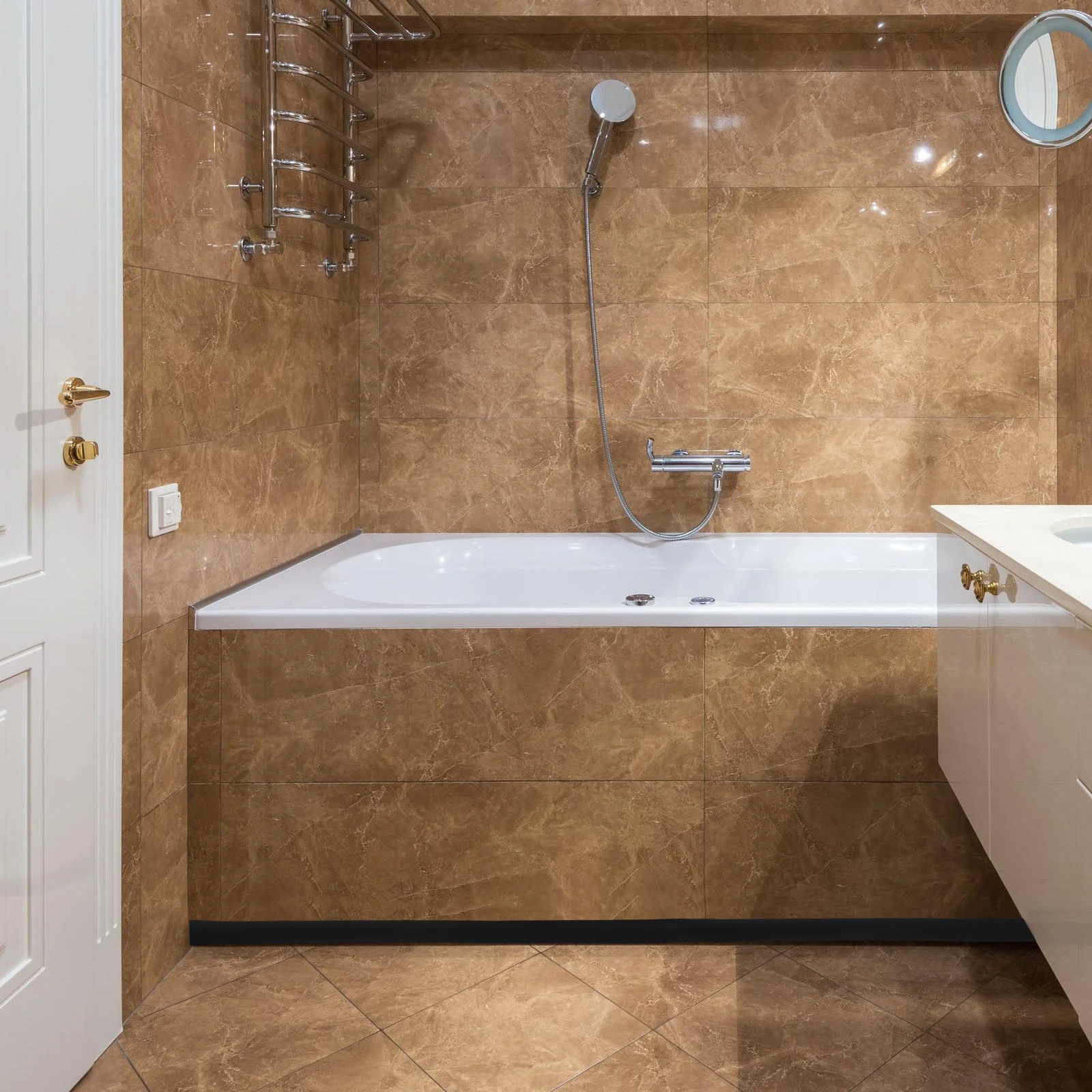 شريط غطاء أرضي ذاتي اللصق من مادة PVC، شريط عتبة مرن ومتين للمنزل والفندق والمطعم وموصل فجوة الانتقال للأرضيات #2