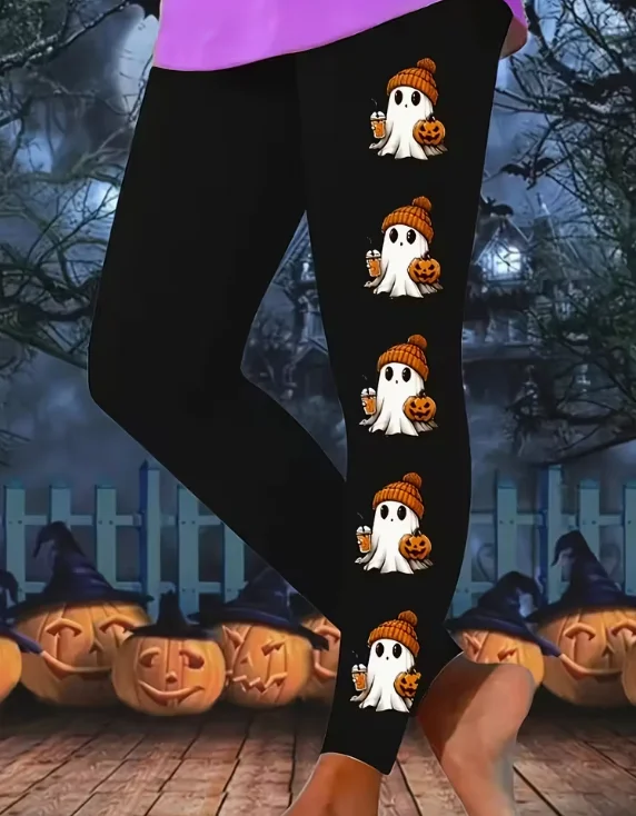 Women's Halloween Skeleton 3D Print Leggings Stretchy Workout Leggings Slim Tights Sexy Fashion Yoga Pants Trendy Cool Trousers