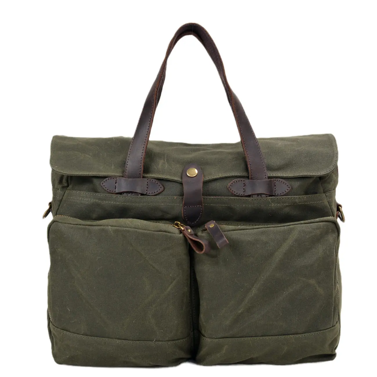 American Vintage Canvas Men's Document Laptop Oil Wax Canvas Crossbody Bag