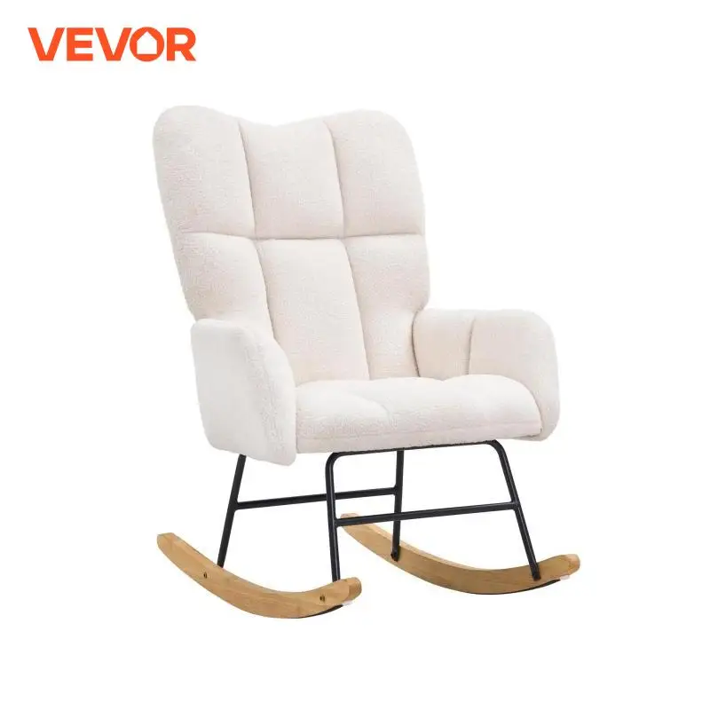 VEVOR Rocking Chair Nursery Glider 250 lbs Weight Capacity Upholstered Glider Rocker Chair for Nursery Bedroom Living Room Home