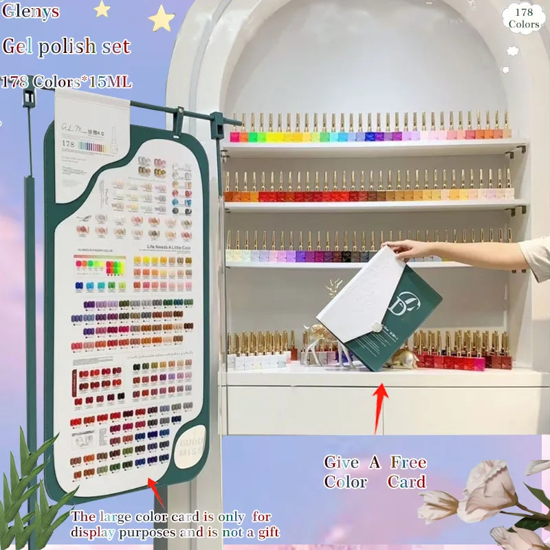 

Glenys 178 шт. * 15 мл гель-лак для ногтей, сетка красного цвета, популярный новый цвет, прочный погружной гель для ногтей, специальный набор лаков для дизайна ногтей