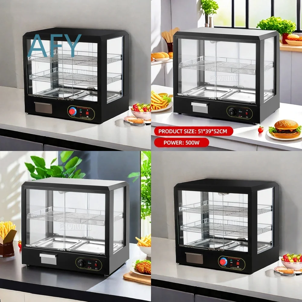 Commercial Food Warmer Cabinet for Restaurants Cafes Buffet Lines 3-Tier Desktop Heat Preservation Display Unit for Cooked