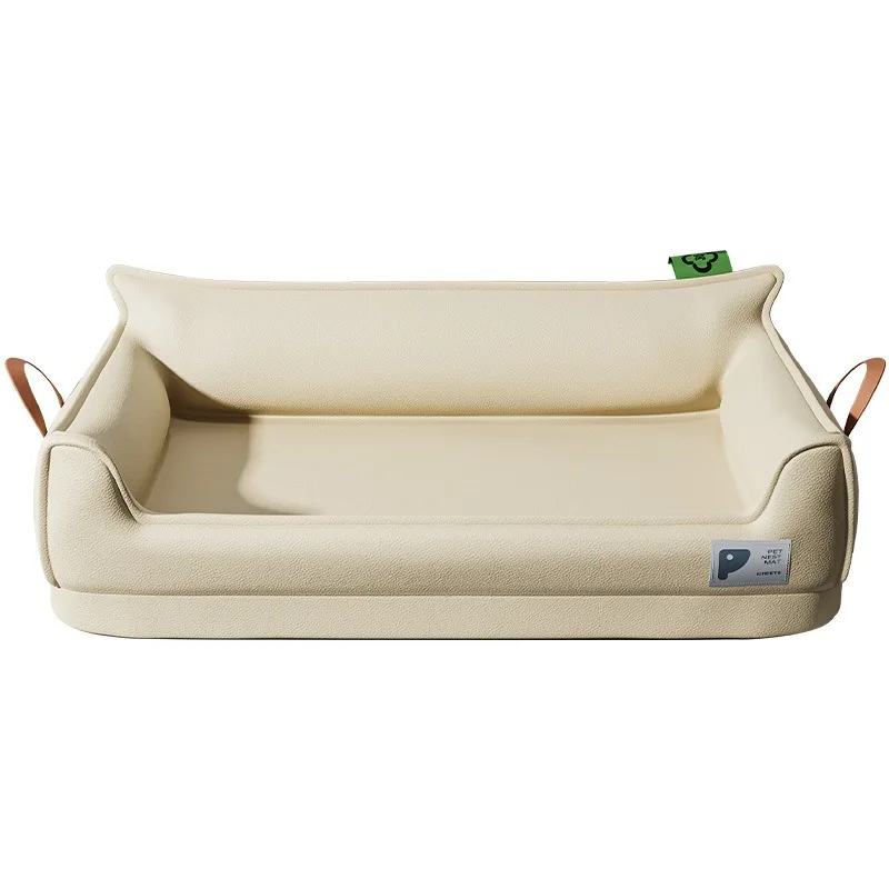 

Winter Water Resistant Solid Leather Dog Bed for Medium/Large Dogs Scratch Bite Resistant Removable Sleeping Pad Carton Stuffing