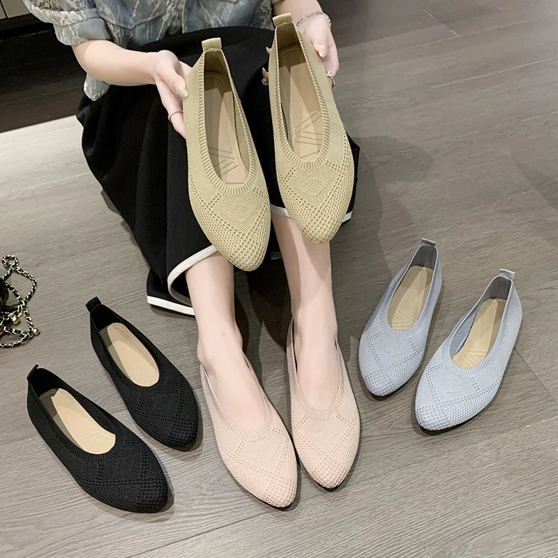 Women's Solid Color Pointed Toe Simple and Versatile Shallow Mouth Flat Shoes 2026 Spring Summer New Slip-On Non-Slip Loafers