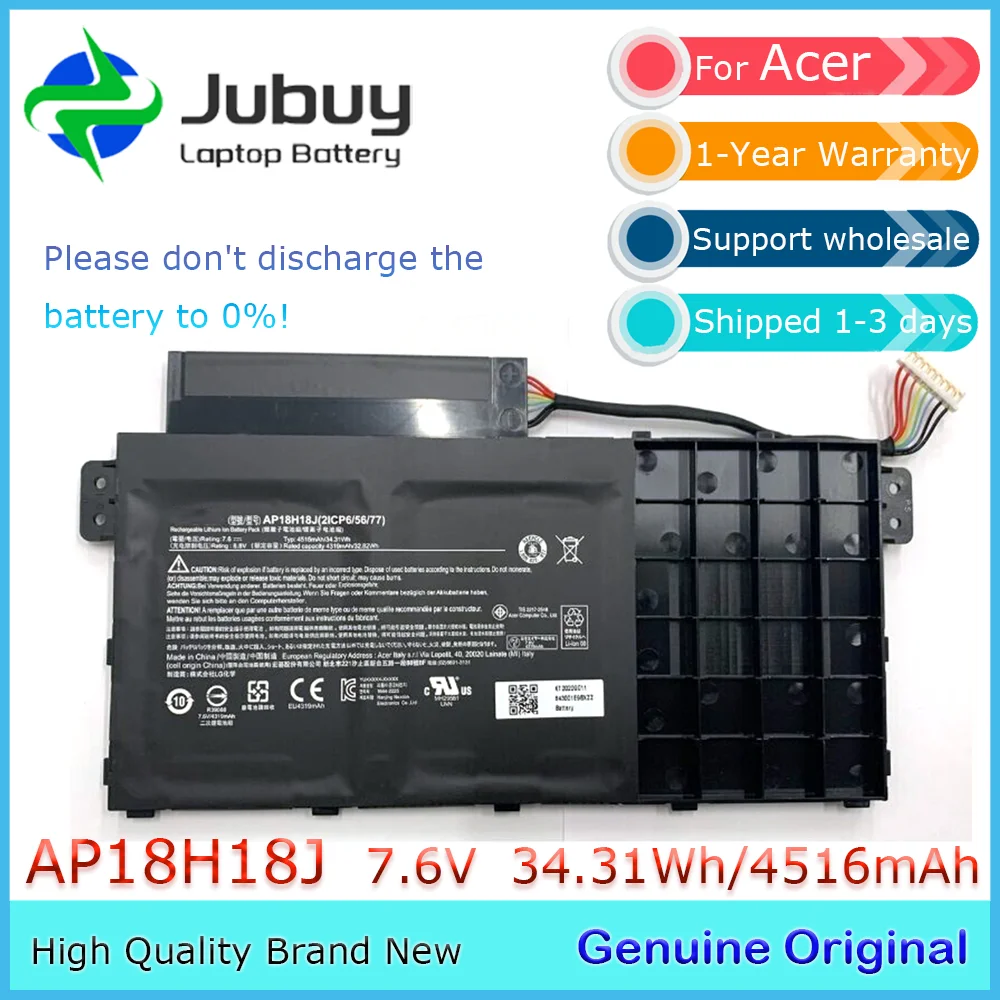 AP18H18J 7.6V 34.31Wh Original Laptop Battery for Acer Spin 3 SP314-53 SP314-53-32KJ SP314-53-598C