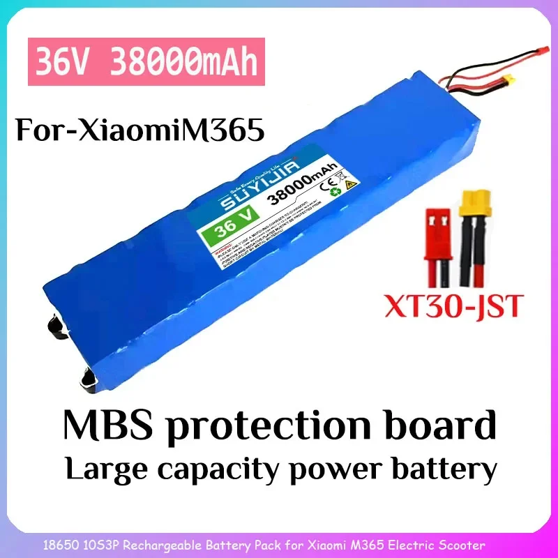 18650 10S3P Rechargeable Battery Pack 38Ah 36V Large Capacity Power Battery for Xiaomi M365 Electric Scooter 42V 2A charger