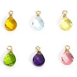2 Piece Drop Faceted Crystal Glass Charms Stainless Steel Pendants For Jewelry Making Diy Necklace Earrings Findings 11x 6mm