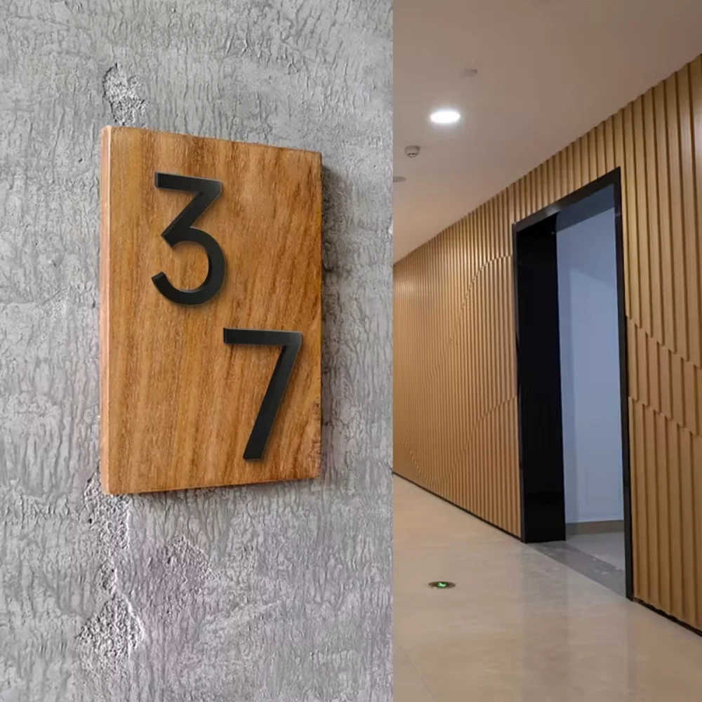 1pc 3d Digits House Number Self Adhesive Door Plate Sign Sticker  Gold/Black Digital For Office Hotel Apartment Home Decor ﻿ view 5