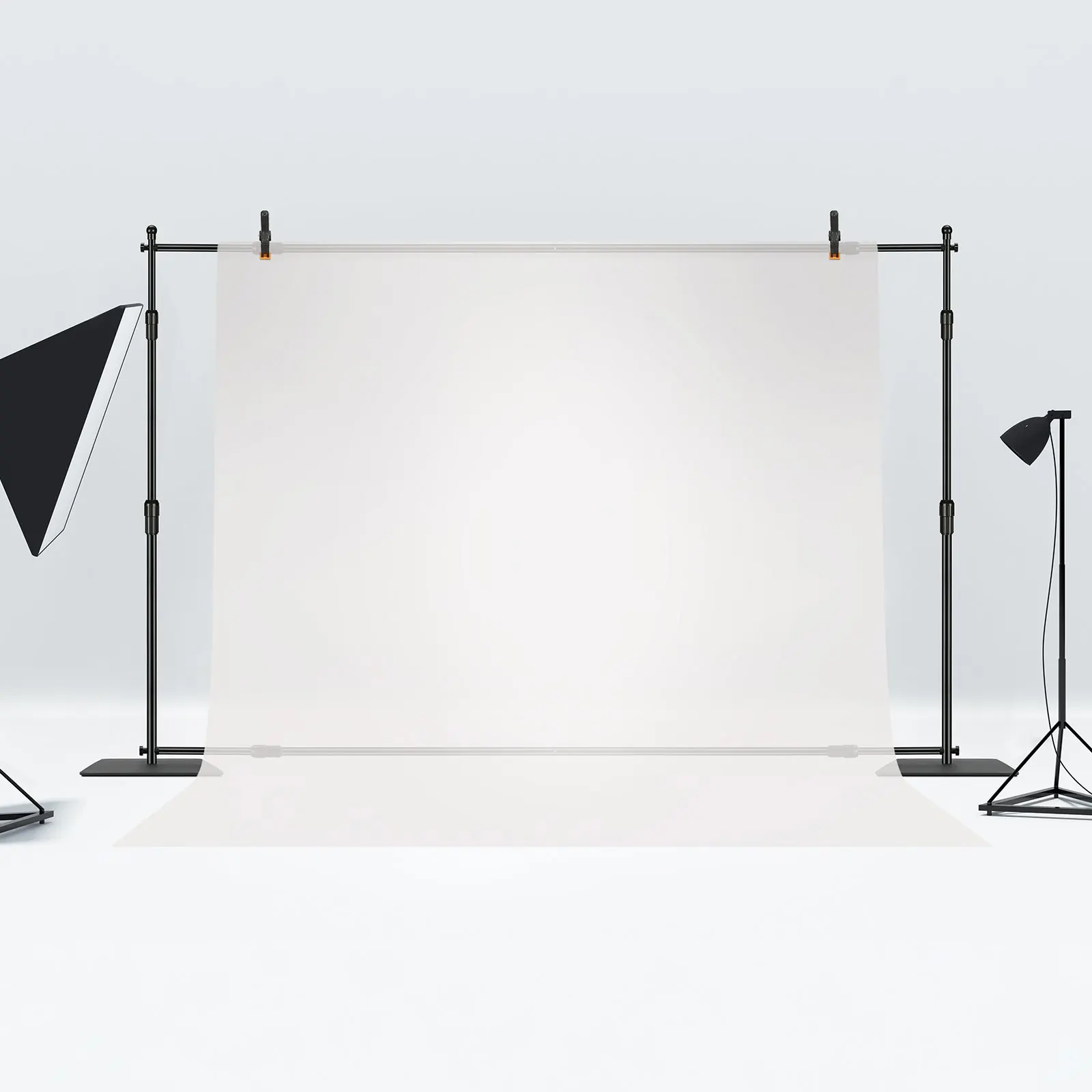 10ft x 10ft Pipe and Drape Kit, Heavy Duty Backdrop Stand with Carbon Steel Base, Adjustable Backdrop Support with 6 Clamps a