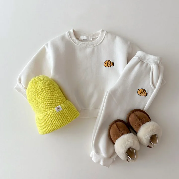 

Baby clothes spring and autumn children's pure cotton long sleeved set boys and girls solid color hoodie and pants two-piece set