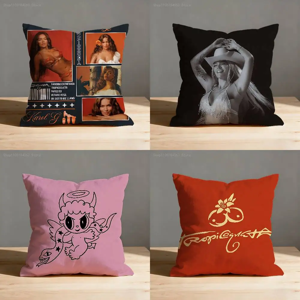 

Manana Sera Bonito K-Karol G Pillow Case For Sofa Decor Car Office Room Printing Cushion Cover Decorations and Protector
