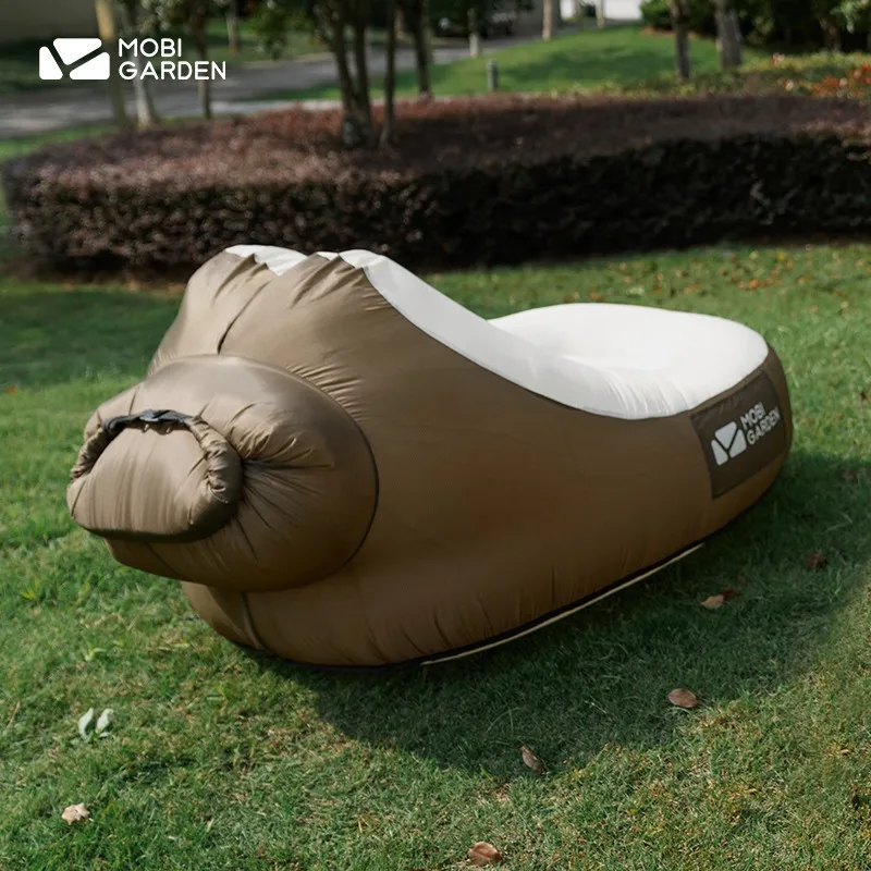 MOBI GARDEN Outdoor Inflation Sofa Fast Inflatable 210T Polyester Waterproof Sofa Portable Camping Beach Park Air Bed Lazy Sofa