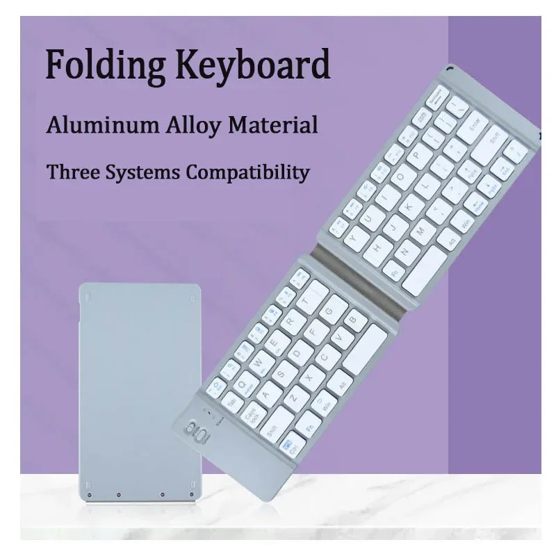 Wireless Keyboard Bluetooth Folding Keypad for Windows Android Rechargeable Keyboard for Ipad Tablet Phone Mini Portable Keypad