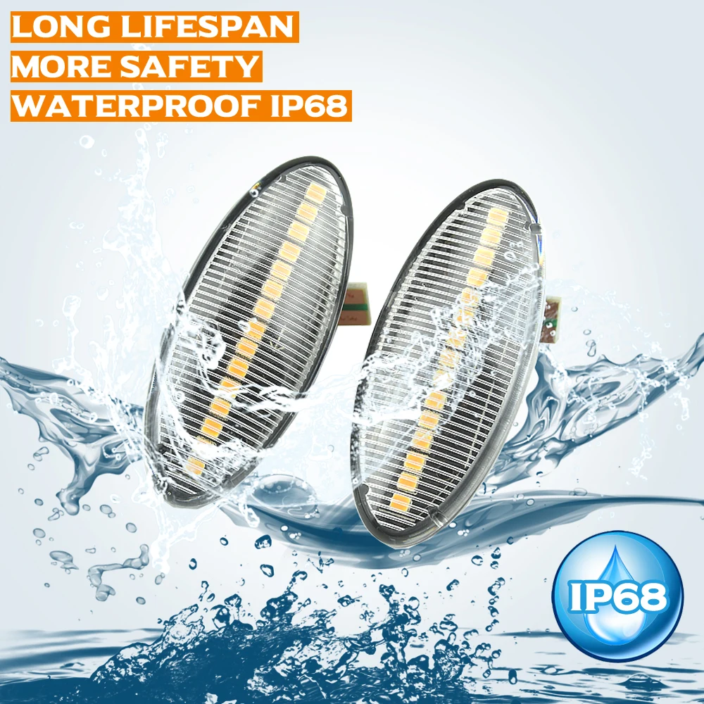 

Fit For Vectra B Caravan (Typ J96)-BJ 11.1996-07.2003 2Pieces Turn Signal Sequential Blinker Lamp Dynamic LED Side Marker Light